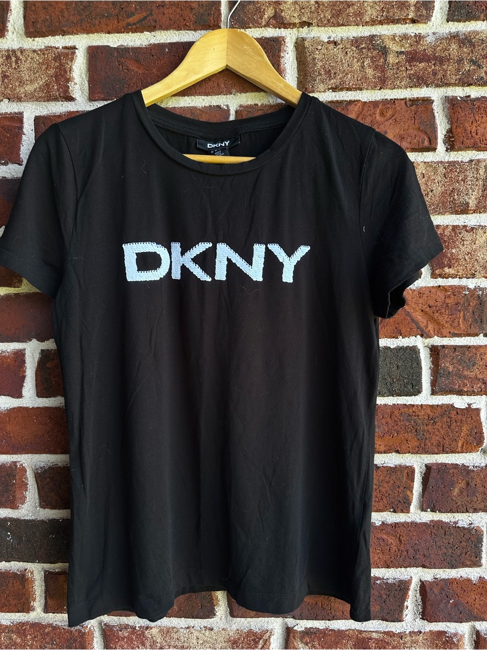 DKNY Black Tee with White Logo Tag